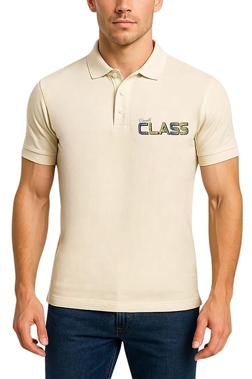 CAVALLI CLASS Solid Cotton Rich Polo T Shirt | Collar Tshirts | Half Sleeves T-Shirt | Plain-Regular Fit Tshirt - Image 2