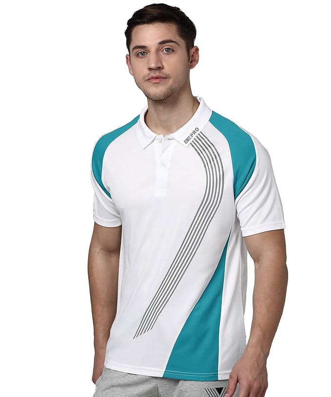 Men's Printed Polo Neck Half Sleeve Collar T-Shirt